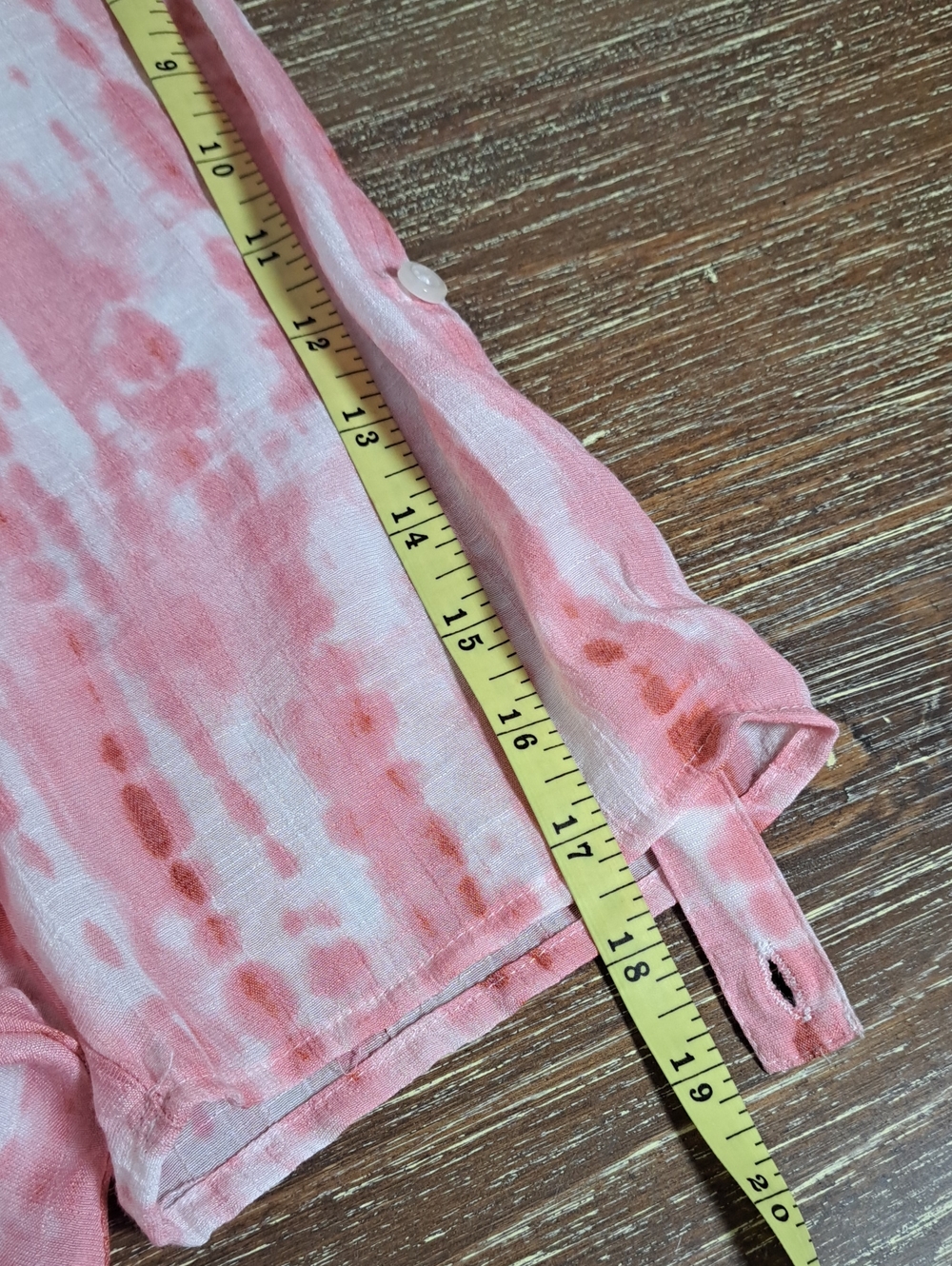 Indigo Rose Pink Tie-Dye Button Front Shirt Dress Bathing Suit Cover Up Size 2X - Picture 11 of 12